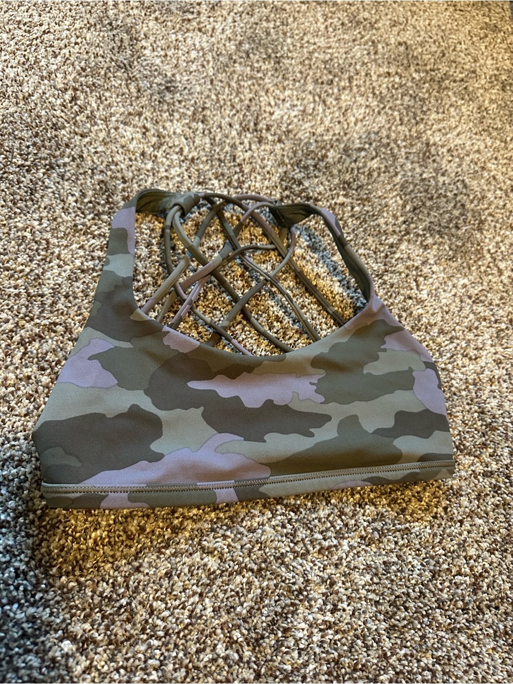 Lululemon Free to Be Wild sports bra in green and purple camo - Picture 3 of 3